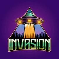 Invasion esport mascot logo design vector