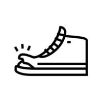 ilustración de vector de icono de línea de zapato rasgado