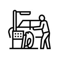 máquina para la ilustración de vector de icono de línea de lavado de autos