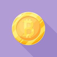 Cryptocurrency golden coins with bitcoin vector