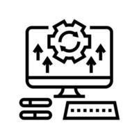 computer optimize line icon vector illustration