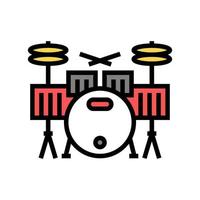 drum rhythm bass instrument color icon vector illustration