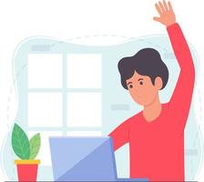 Man working from home concept vector