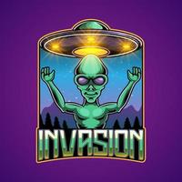 Alien esport mascot logo design vector