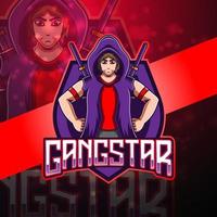 Gangstar esport mascot logo design vector