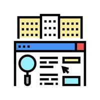 real estate market researching color icon vector illustration