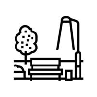 bench park line icon vector illustration