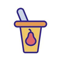 pear yogurt icon vector outline illustration