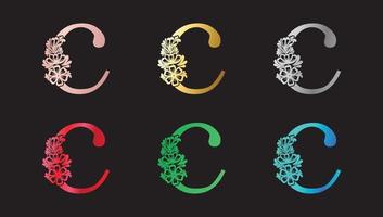 logotipo de degradados de colores de la letra c vector