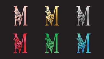 logotipo de degradados de colores de la letra m vector