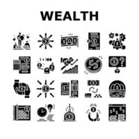 Wealth Finance Capital Collection Icons Set Vector