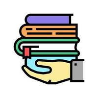 ilustración de vector de icono de color de literatura educativa