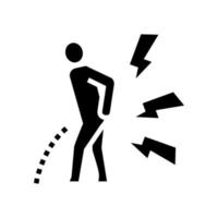 pain when urinating glyph icon vector illustration