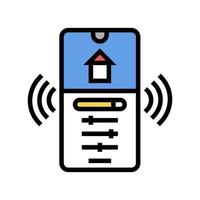 mobile application for control and setting smart home color icon vector illustration