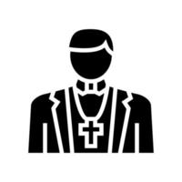 ilustración de vector de icono de glifo de religión católica