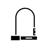 lock for safe bike glyph icon vector illustration