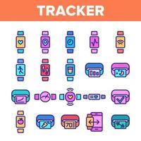 Color Watch Tracker Elements Icons Set Vector