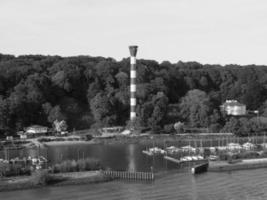 Hamburg at the river elbe in germany photo