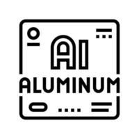 ilustración de vector de icono de línea de material químico de aluminio