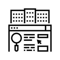 real estate market researching line icon vector illustration