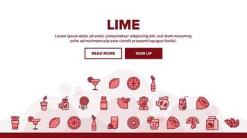 Lime Fruit Landing Header Vector