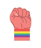 orgullo lgbtq mano levantada vector