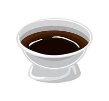 soy sauce in a bowl vector