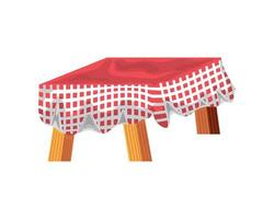 picnic table with tablecloth vector