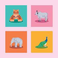 india exotic animals vector