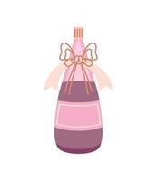 champagne bottle with bow vector