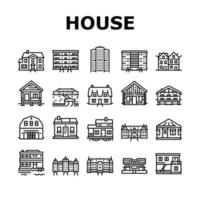 conjunto de iconos de colección de construcciones de casas vector