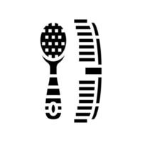 comb and brush accessories glyph icon vector illustration