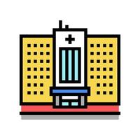 ilustración de vector de icono de color de edificio de hospital