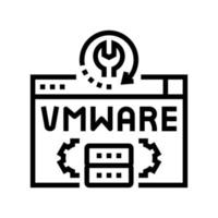 ilustración de vector de icono de línea de recuperación de datos vmware