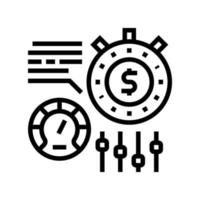 time for earn money settings and optimize line icon vector illustration