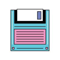 retro futuristic floppy disk vector