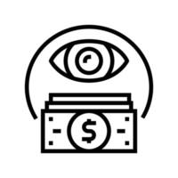 icono de línea de seguimiento de dinero ilustración vectorial vector