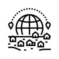 village tourism line icon vector illustration