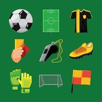 conjunto de iconos de futbol vector