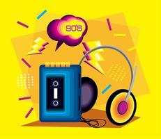 90s music player vector