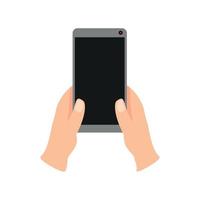 hands with smartphone vector