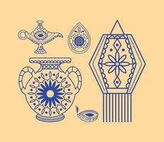 indian traditional icons vector