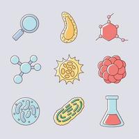 set of biology science vector