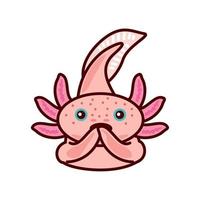 surprised cute axolotl vector