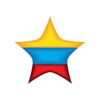 star with flag of colombia vector