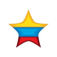 star with flag of colombia vector