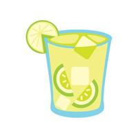 cocktail with lemon vector