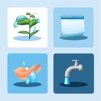 set of water day vector