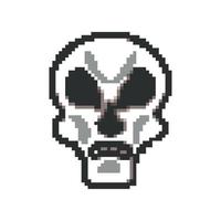 pixelated scary skull vector