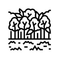 broadleaf forests line icon vector illustration